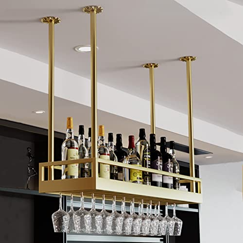 Support pour verres à vin suspendu en métal noir de qualité supérieure - 4