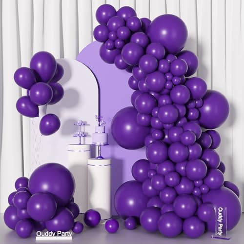 Image of Ouddy Party 129Pcs Dark Purple Balloons Arch Garland Kit 18 12 10 5Inch