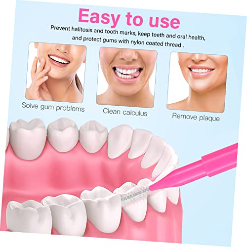 Lurrose 100 Pçs Mais Limpo Dispensador De Escova Interdental Suporte Escova De Dentes Manual Fio Den