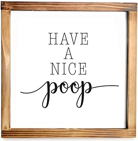 Have A Nice Poop 12x12 Inch Cute Decor Kids Rustic Bathroom Signs, Restroom Funny Wall Art Decor
