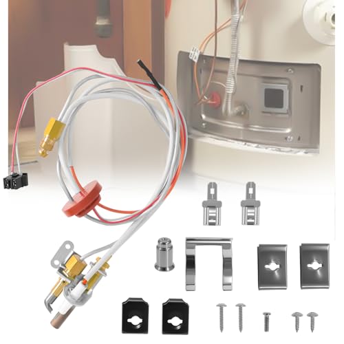 SP20824 Pilot Burner Assembly Kit, Replaces SP20754, SP21058, SP21059, SP20800, Compatible for Rheem Ruud and Richmond Water Heater Parts, NG with LP Orifice