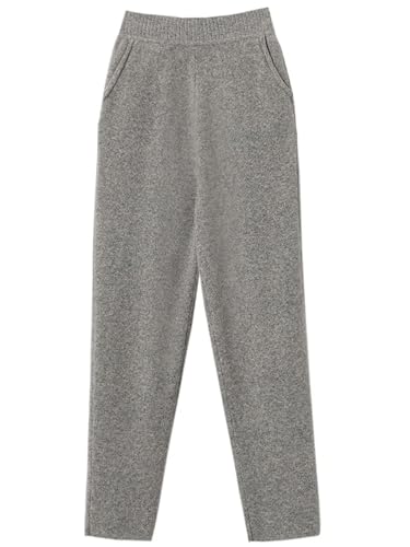 Women Winter 100% Merino Wool Pants High Waist Knited Pencil Pants Office Lady Business Casual Trousers4