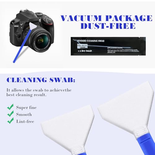 20 Piezas 24mm Hisopos de Limpieza de Sensor de Fotograma Complet, Kit de Limpieza Sensor Full Frame + Líquidos de Limpieza para Objetivo, Filtros, DSLR, Móvil - imagen 5