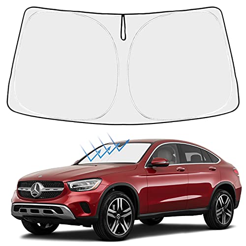 Image of Proadsy Front Windshield Sun Shade Foldable Sunshade Protector Custom Fit 2016-2022 GLC Class SUV & SUV Coupe GLC300 GLC350e 4Matic AMG GLC 63 Sport Accessories 2026 Upgrade