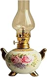  OLIMY Lampe à Huile Corps De Lampe à Pétrole Antique Industriel Traditionnel De Lampe à Huile avec Lampe-tempête en Verre Coupe-Vent Lampe a Petrole