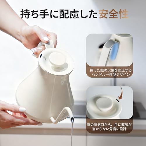 エペイオス(Epeios) 電気ケトル エペイオス(Epeios) ドリップ 0.6L Fine&Flow LUX 600 JPCCN1050 の商品画像 4