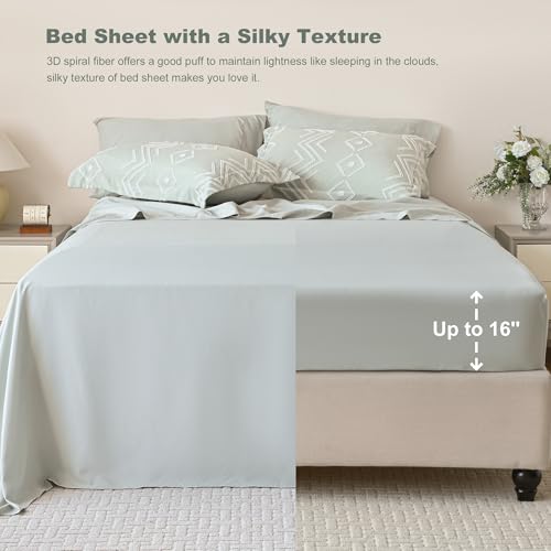 Newspin Full Comforter Set, Sage Green Boho 7 Pieces Bed In A Bag thumb #4