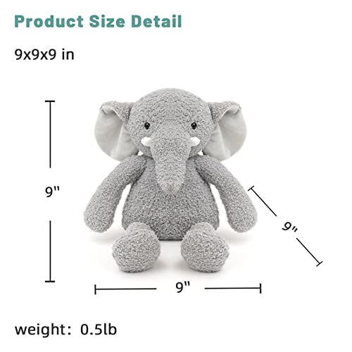 Adorlynetty Stuffed Elephant Plush Cute Elephant Stuffed Animals Doll Gray Plush Elephant Stuffed Animal Soft Toy Plushie Gifts For Kids Girlfriend(Total Height 15 Inches) #TOP3
