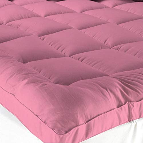 DAKSH Ultra Soft & Fluffy 2500 GSM Mattress Topper Queen Size Bed, Cotton Top & Bottom for Better Sleep - 3 Inch Thick Microfiber Mattress Padding with Elastic Bands, Pink - 60x72Inch | 5X6Feet-image-16