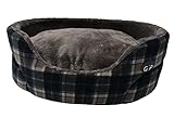 Gor Pets Lit Standard Essence fabriqué avec des Tissus en Polaire Doux, ce lit Allie Confort – Taille M 60 cm (60 cm) Gris à Carreaux