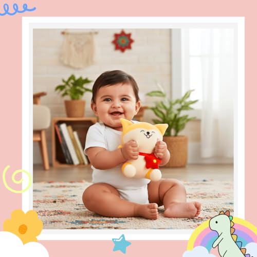 Image of TOYTALES Cat Plush Toy for Kids | Cute Soft Kitty Stuffed Animal with Flower for Girls & Boys | Baby Soft Toy | Cuddle Plush for Toddlers & Children | 20CM Cute Cat Toy