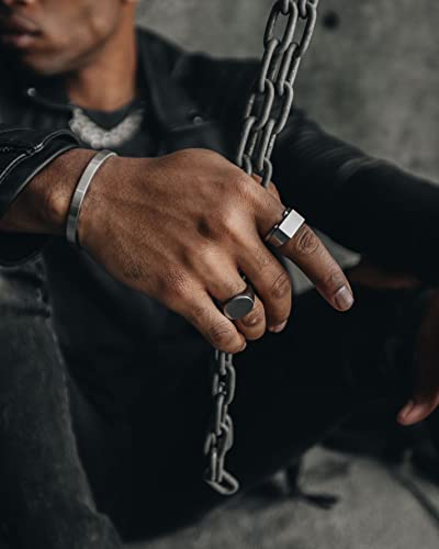 Mvmt Men's Minimal Cuff Stainless Steel Silver Bracelet, Lg/Xl #TOP1