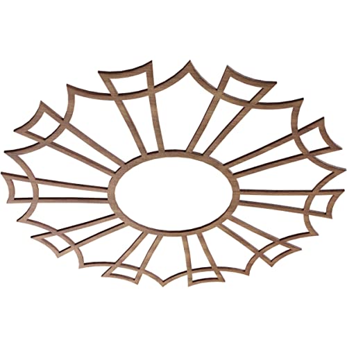 Image of Ekena Millwork 28 inchOD x 9 7 /8 inchID x 3 /8 inchT Augustus Wood Fretwork Pierced Ceiling Medallion, Walnut