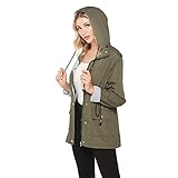 👸 Feature: Diese Frauen Regenjacke mit abnehmbarer Kapuze, Reißverschluss, Tunnelzug Taille Design. Atmungsaktiv, hautsympathisch, schnelltrocknend, leichte, lässige Passform, solides Muster, Vordertaschendekoration, Sonnenschutz und wasserdichte Funktion Für alle Jahreszeiten geeignet.