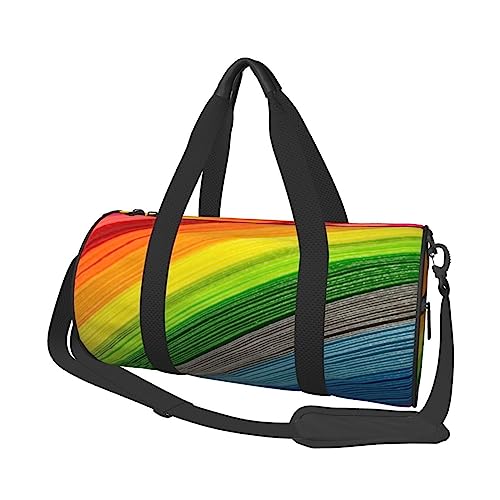 Sac de sport à rayures arc-en-ciel parfait pour vos séances de fitness et week-ends
