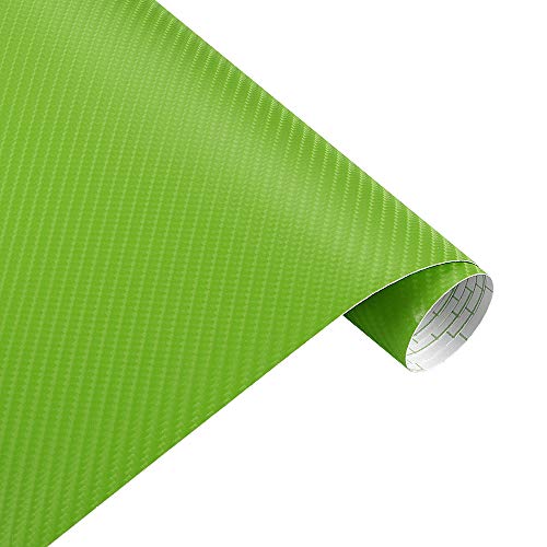 Vinilo para coche fibra carbono 4D verde sin burbujas para cubrir zonas desgastadas