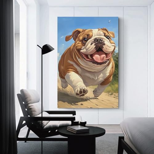 Cuadros modernos de bulldog para salon que transforman paredes vacias 3