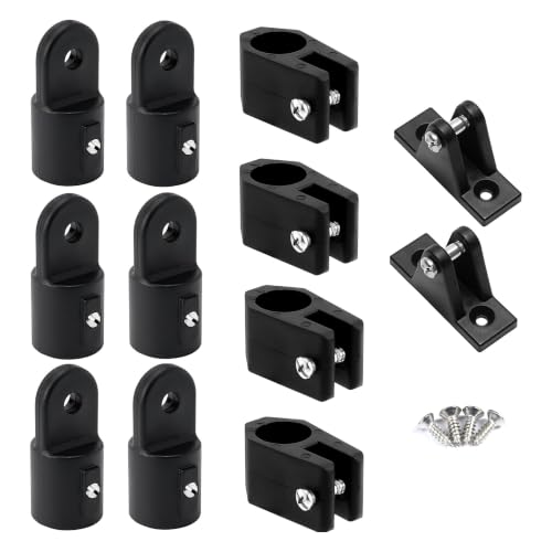 MX Boat Bimini Top Fitting Hardware Set - Nylon Kit for 7/8 Inch Tubing: Eye End Cap Jaw Slide Deck Hinge 12PCS