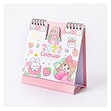 Color: como muestra KMPVQ 2022 años de calendarios de Escritorio Lindo Dibujos Animados Conejo Oso Diario Programador 365 Simple Escritorio Mini pequeño Escritorio Calendario Kawaii papelería (Color : A)