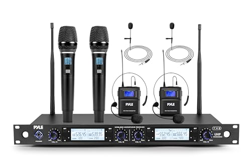 Pyle PDWM4802 4-Channel Mixed Mic Rack Kit