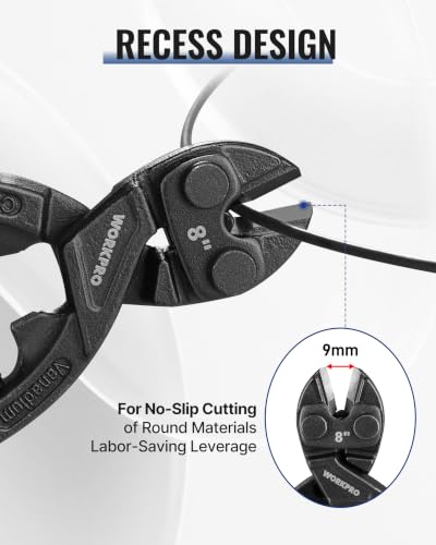 Image of WORKPRO 8-inch Mini Bolt Cutter with Recess and Spring, Blue
