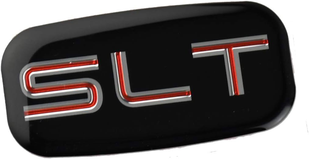 2X SLT Cab Emblems 3D Sticker Nameplate Letter Logo Roof Pillar Compatible with 02-07 Yukon Suburban Sierra 03 06 (Chrome Red)