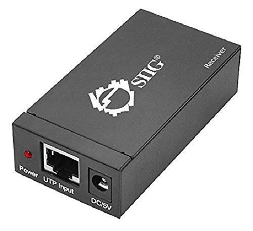 SIIG VGA & Audio Extender over Single CAT5/6/7 Cable, 1000feet (300M) at WUXGA (1920x1200) resolution. (CE-VG0N11-S1), Grey Black