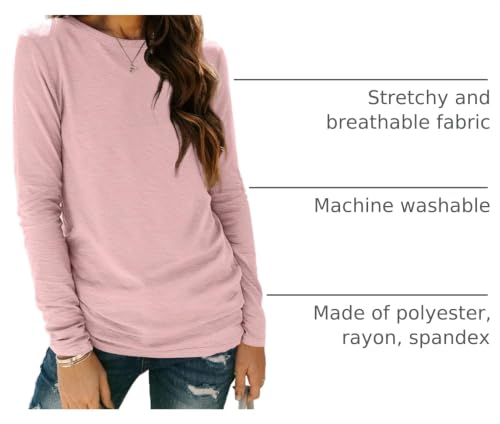 Image of AUTOMET Women's Long Sleeve Crewneck Shirts Casual Basic Tops