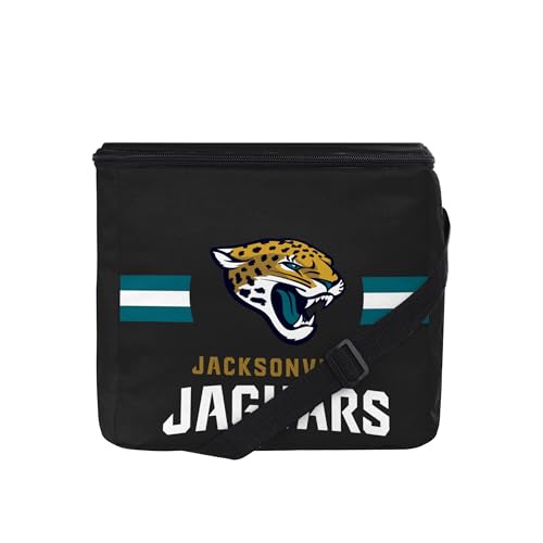 FOCO NFL Officially Licensed Primary Logo Team Stripe 6 or 12 Pack Soft Insulated Game Day Football Lunch Tote Cooler - Jacksonville Jaguars - 6 Pack