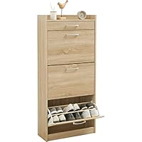 Amazon｜萩原 シューズラック 靴箱 下駄箱 3段 18足 収納 隠せる 薄型