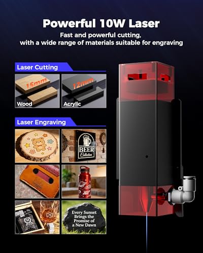 Image of ACMER P1 S Pro 6W (6000mW) Laser Cutter & Engraver Machine,with 380x370mm Large Working Area, WiFi Control, Engraves and Cuts Wood, Acrylic, Leather, Glass, Metal for DIY, Crafts & Small Business