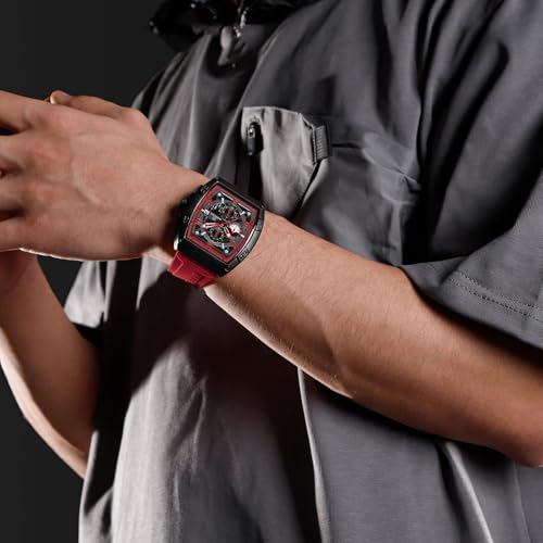 NAVIFORCE NF8052 Luminous Hollow Dial Barrel-Shaped Silicon Strap Sports Watch