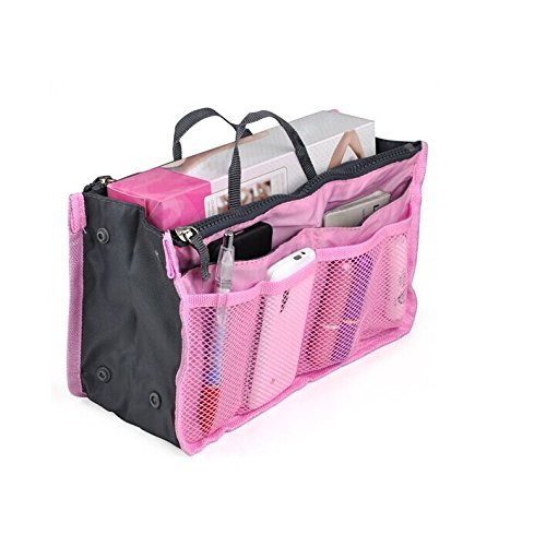 J * MYI viajes organizador Insertar Organizador Cosméticos Bolso Rosa