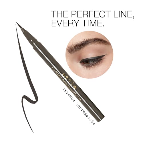 stila Waterproof Liquid Eye Liner, Stay All Day Makeup with Fine Brush Tip | Lasting Satin Finish, Smudge-Proof & Transfer-Resistant