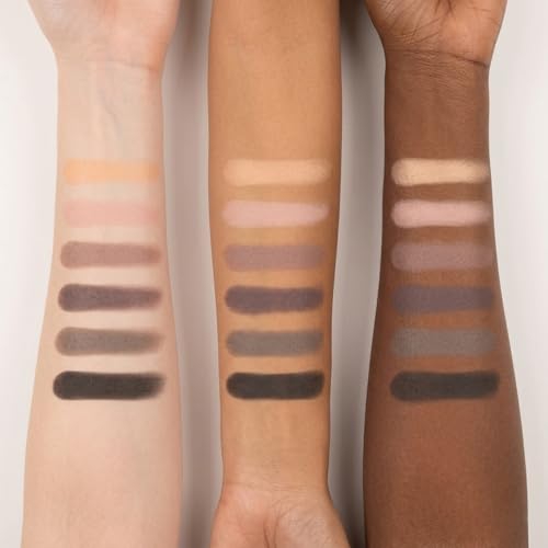 Image of Erinde Nudes Series Mini Eyeshadow Palette, 6 Matte & Satin Neutral Eye Shadows, Cool Tone Taupe Brown Eye Makeup, Multi-Use Powder for Eye, Contour, Brows, Ultra-Blendable, Travel Makeup with Mirror