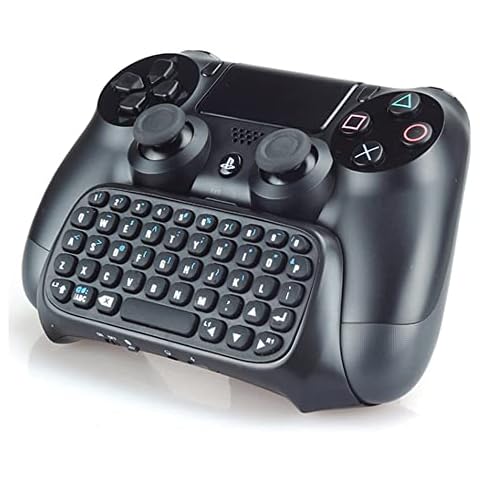 Numskull Sony PlayStation 4 Bluetooth Wireless Mini Keyboard Gadget, Wireless Bluetooth Chat Pad with Voice Chat Speaker for PS4 DualShock 4 Controller Cover