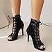 Suwequest Free Dance Shoes Black High Heels Party Women Slipery Sandals Street Booties Black Heel 9.5cm 42