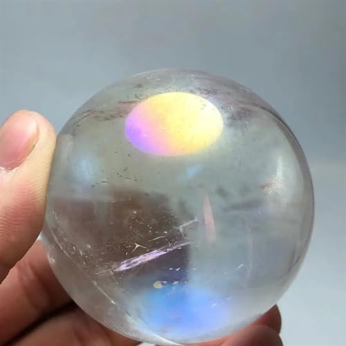 Boule de cristal de roche galvanisée avec base pour décoration minérale