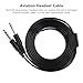 Aviation Headset Replacement Cable for David Clark AVCOMM Dual GA Plug Aviation Headphone DIY Cable 6.6ft