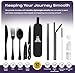 Taplord Portable Travel Silverware Set With Case, Includes 10 Pcs of Travel Utensils With Case, Stainless Steel Flatware Set For Camping, Lightweight (Black)