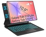 OAWEEN Magic-Style Keyboard Case for Samsung Galaxy Tab S10 Ltie S10 FE 10.9'' Cantilever Magnetic Levitating Stand, 3-Level 7-Color Backlit, PC-Like Experience, Book Cover with Trackpad