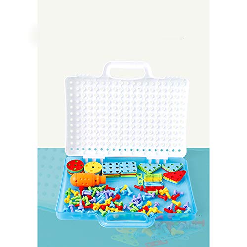 Alician Gifts for Kids Simulate Electric Drill Toy Nut DIY Assembly Disassembly Nut Puzzle Toys English Version 144pcs