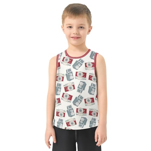 Baby Boys Sleeveless Tank Top Vintage Camera Toddler Athletic Vest 3-10T2
