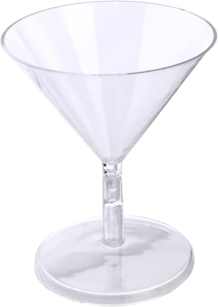 Homeford Clear Plastic Martini Glasses, 3-1/2-Inch, 12-Count
