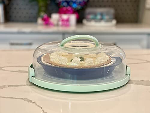 Top Shelf Elements Pie, Cheesecake Carrier For Up To 10 In X 4 1/2 In Cake. Two Sided Fashionable Stand Doubles As Five Section Serving Tray Perfect Taker Caddie For Travel (Green) #TOP2