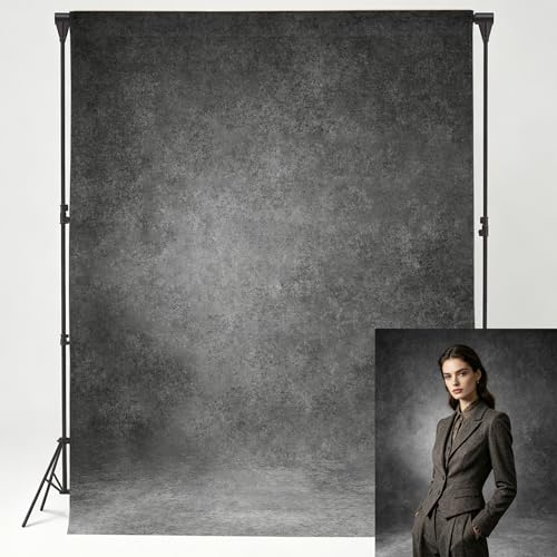 5x7 ft Gray Vintage Abstract Textured Photography Backdrop Grey Background for Professional Studio Headshots Portraits Video Product Shoots Graduation & Events