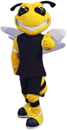 Powerful Sports Smiling Bee Mascot Costume for Adults Men & Women with Built-in Fan Inside the Head
