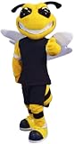 Eamior Powerful Sports Smiling Bee Mascot Costume for Adults Men & Women with Built-in Fan Inside the Head