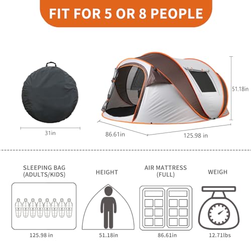 Carpa de camping pop-up para 4 personas, impermeable miniatura 2