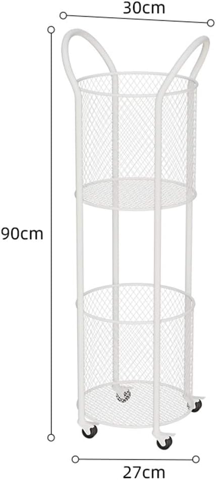 Carrito Utilitario Organizador Carro De Almacenamiento Carro Rodante De Malla Metálica De 2 Niveles Con Asas Y Ruedas - Carro Con Estantes De Almacenamiento Para Uso General Para Baño, Cocina, Oficin